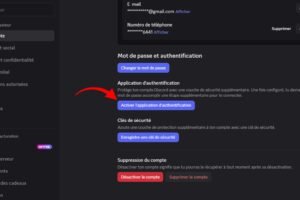 Comment activer l'A2F sur Discord